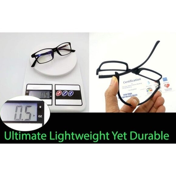 Lena Gaga Blue Light Block Glasses Black Lightweight Frame - Picture 4 of 4